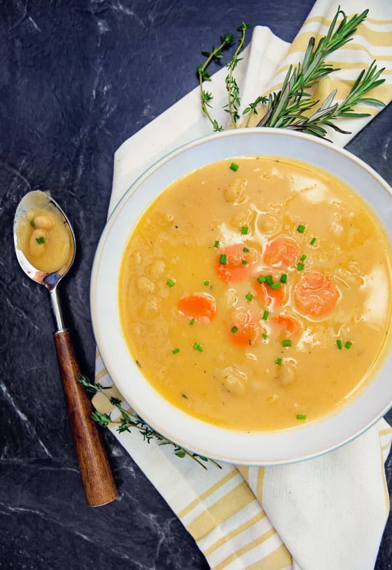 Creamy Cauliflower Bean Soup - Monkey and Me Kitchen Adventures