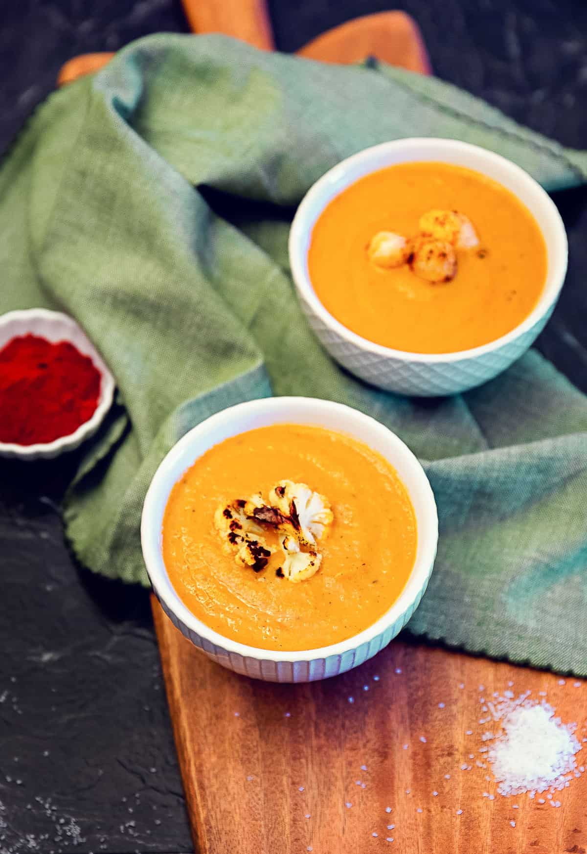 rustic spicy cauliflower soup, rustic, spicy, cauliflower, soup, whole food plant based, whole food, plant based, healthy, no oil, oil free, refined sugar free, lunch, dinner, side, starter, appetizer