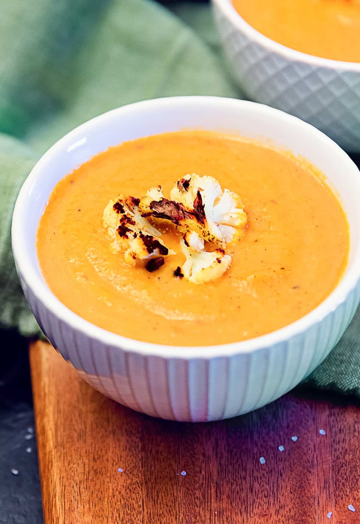 rustic spicy cauliflower soup, cauliflower, soup, recipe, vegan, vegetarian, whole food plant based, wfpb, gluten free, oil free, refined sugar free, no oil, no refined sugar, no dairy, dinner, lunch, appetizer, dinner party, entertaining, simple, healthy