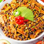 enchilada skillet, enchiladas, vegan, vegetarian, whole food plant based, gluten free, recipe, wfpb, healthy, oil free, no refined sugar, no oil, refined sugar free, lunch, dinner, easy, fast, quick, dairy free, no dairy, Mexican, Southwestern