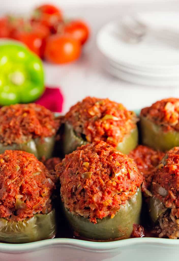 Old Fashioned Stuffed Peppers - Monkey and Me Kitchen Adventures