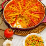 paella, recipe, vegan, vegetarian, whole food plant based, gluten free, oil free, dairy free, wfpb, dinner, lunch, rice, peppers, beans, easy, simple, healthy, no refined sugar, no oil, refined sugar free, entertaining, dinner party, Spanish