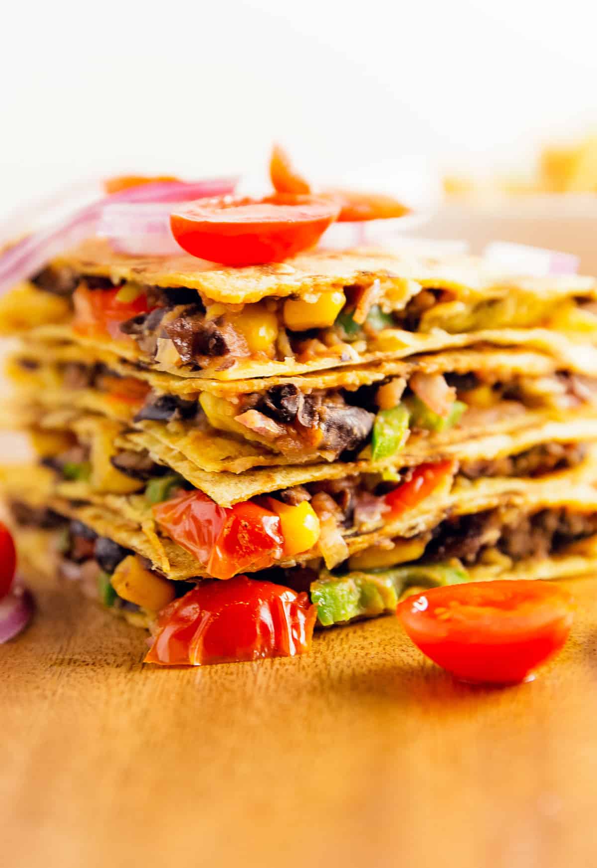 quesadilla, spicy black beans, dairy free quesadilla, whole food plant based quesadilla, recipe, quesadilla recipe, dairy free quesadilla recipe, vegan, vegan recipe, whole food plant based recipe, whole food plant based, vegetarian, vegetarian recipe, gluten free, gluten free recipe, vegan dinner, vegan lunch, vegan meals, vegetarian dinner, vegetarian lunch, vegetarian meal, whole food plant based dinner, whole food plant based lunch, whole food plant based meal, gluten free dinner, gluten free lunch, gluten free meal, healthy, oil free, no oil, red onions, corn, black beans, green onions, tomatoes, jalapeño, quick dinner, fast dinner, entertaining, wfpb, dairy free, no dairy, traditional, Mexican, Southwestern, classic, delicious, the best, winter, fall, spring, summer, fast, easy, quick, simple, 30 minutes,