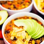 tortilla stew, soup, stew, recipe, vegan, vegetarian, whole food plant based, wfpb, gluten free, oil free, refined sugar free, no oil, no refined sugar, no dairy, dinner, lunch, appetizer, dinner party, entertaining, simple, healthy