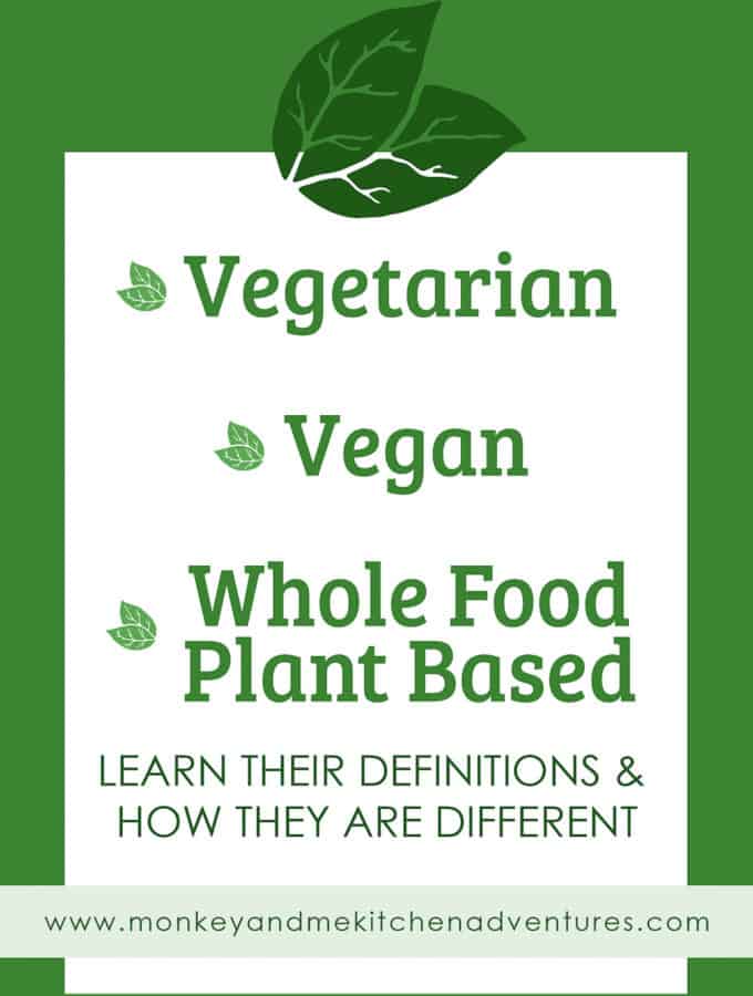 Vegetarian, Vegan, and Whole Food Plant Based - What's the difference, vegetarian, vegan, whole food plant based, and the difference