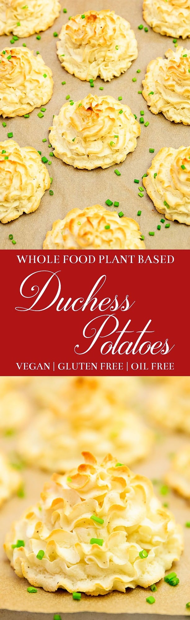 duchess potatoes, potatoes, whole food plant based duchess potatoes, whole food plant based potatoes, whole food plant based, plant based duchess potatoes, plant based potatoes, plant based, vegan, vegan duchess potatoes vegan potatoes, vegetarian duchess potatoes, vegetarian potatoes, vegetarian, oil free, no oil, refined sugar free, no refined sugar, gluten free duchess potatoes, gluten free potatoes, gluten free, healthy potatoes, healthy duchess potatoes, healthy