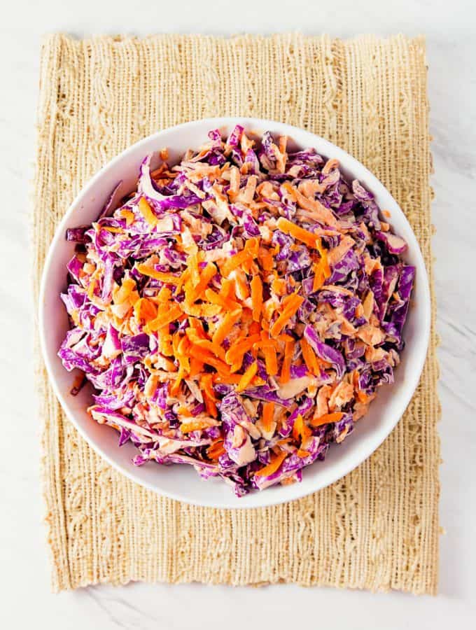 Classic Vegan Coleslaw, vegan, vegetarian, whole food plant based, gluten free, recipe, wfpb, healthy, oil free, no refined sugar, no oil, refined sugar free, dinner, side, side dish, dairy free
