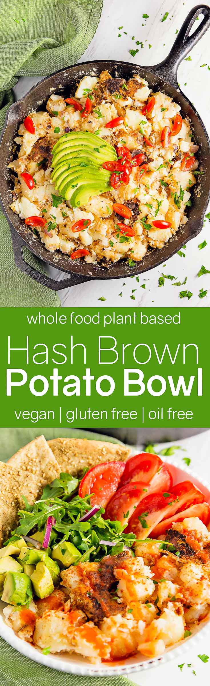 Hash Brown Potato Bowl, vegan, vegetarian, whole food plant based, gluten free, recipe, wfpb, healthy, oil free, no refined sugar, no oil, refined sugar free, dinner, side, side dish, dairy free, dinner party, entertaining