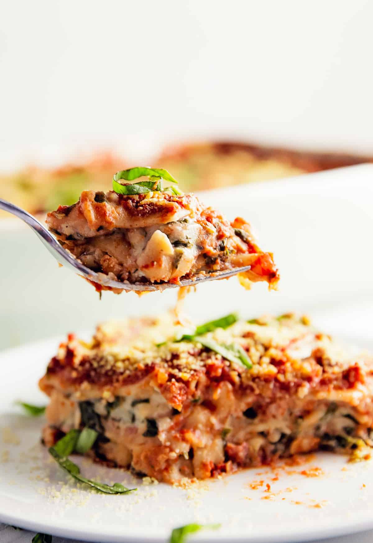 Lasagna, Béchamel and red sauce, marinara, recipe, vegan, vegetarian, whole food plant based, wfpb, gluten free, oil free, refined sugar free, no oil, no refined sugar, no dairy, dinner, lunch, dinner party, entertaining, simple, healthy