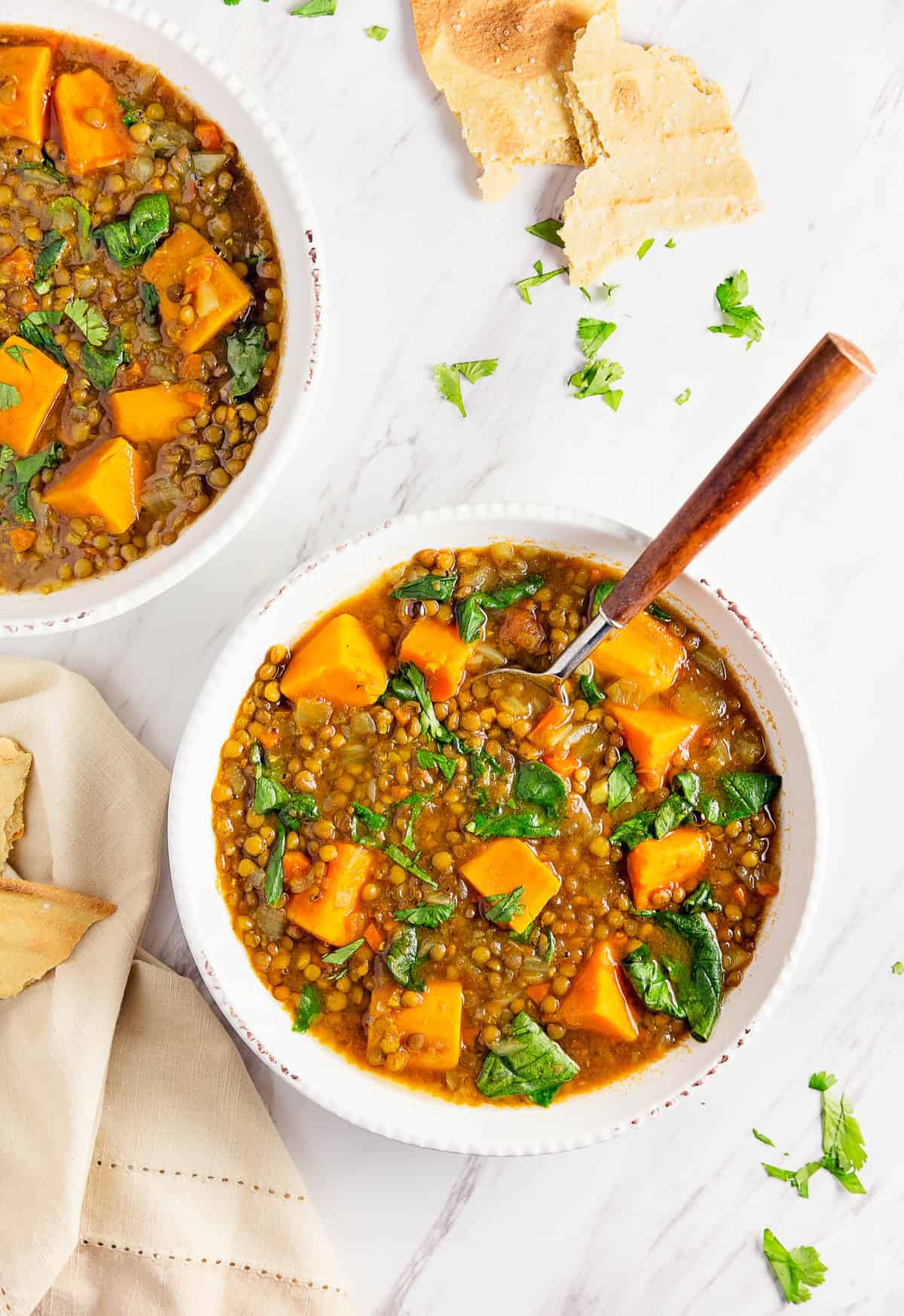 Moroccan Sweet Potato Lentil Stew, vegan, vegetarian, whole food plant based, gluten free, recipe, wfpb, healthy, oil free, no refined sugar, no oil, refined sugar free, dinner, side, side dish, dairy free, dinner party, entertaining