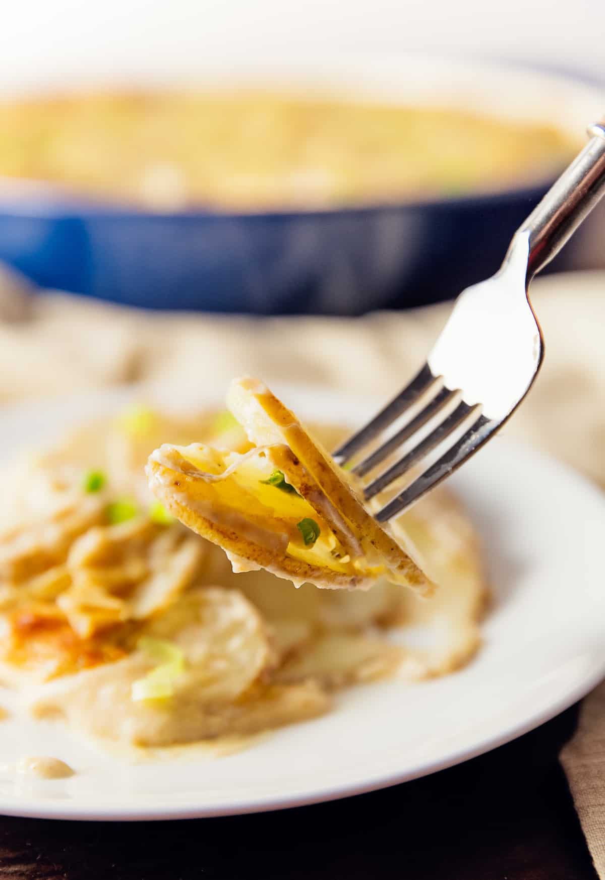 scalloped potatoes, potatoes, vegan, vegetarian, whole food plant based, gluten free, recipe, wfpb, healthy, oil free, no refined sugar, no oil, refined sugar free, dinner, side, side dish, dairy free, entertaining, dinner party