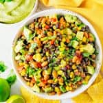 Fiesta Salad, vegan, vegetarian, whole food plant based, gluten free, recipe, wfpb, healthy, oil free, no refined sugar, no oil, refined sugar free, dinner, side, side dish, dairy free, dinner party, entertaining