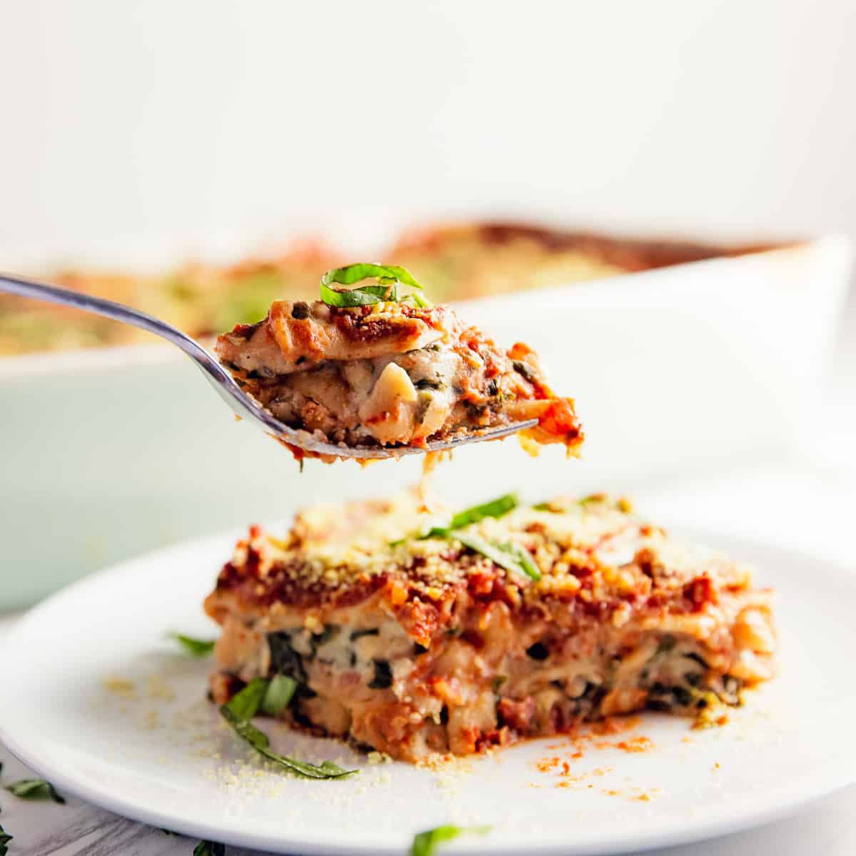 Lasagna, Béchamel and red sauce, marinara, recipe, vegan, vegetarian, whole food plant based, wfpb, gluten free, oil free, refined sugar free, no oil, no refined sugar, no dairy, dinner, lunch, dinner party, entertaining, simple, healthy