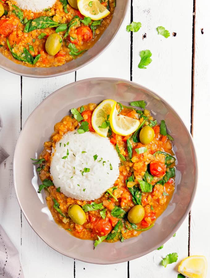 Moroccan Red Lentil Tomato Stew, plant based, vegan, vegetarian, whole food plant based, gluten free, recipe, wfpb, healthy, healthy vegan, oil free, no refined sugar, no oil, refined sugar free, dairy free, dinner party, entertaining, stew