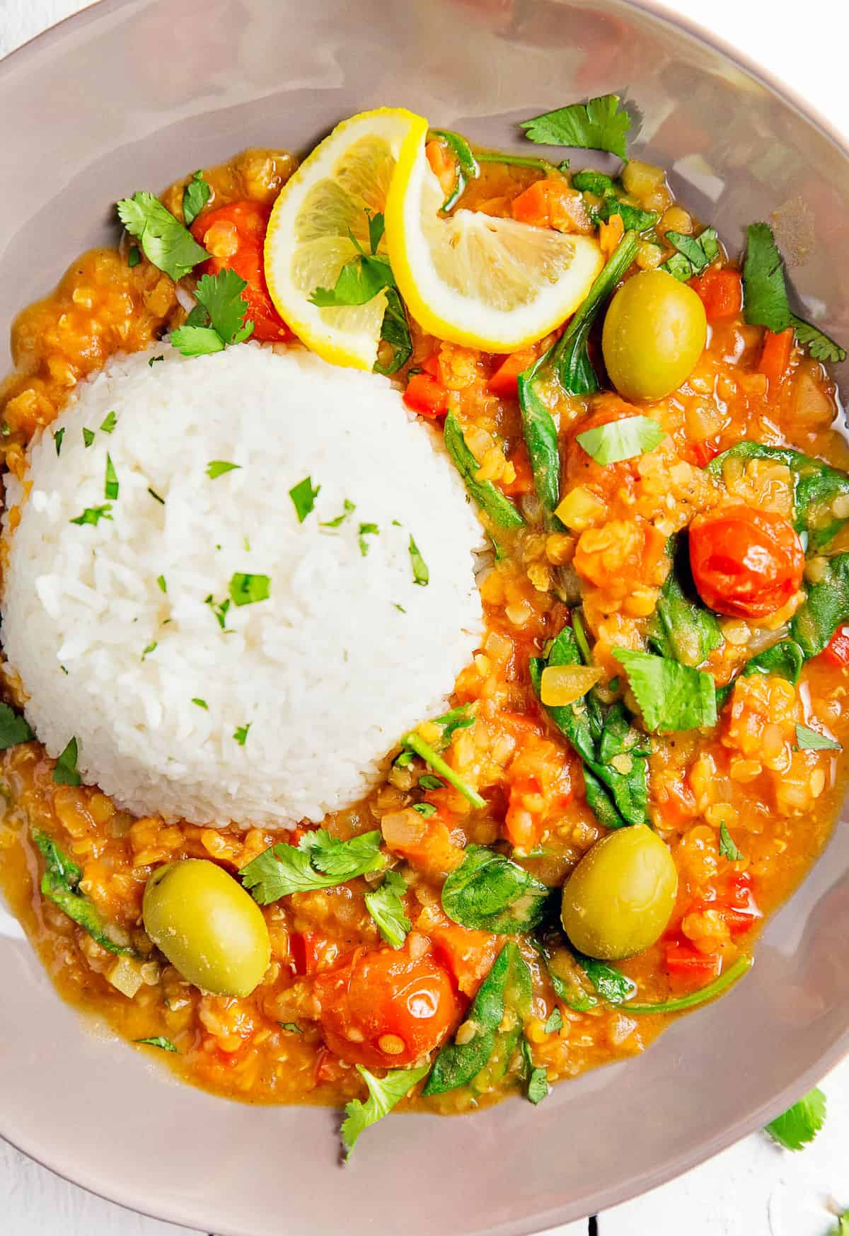 Moroccan Red Lentil Tomato Stew, plant based, vegan, vegetarian, whole food plant based, gluten free, recipe, wfpb, healthy, healthy vegan, oil free, no refined sugar, no oil, refined sugar free, dairy free, dinner party, entertaining, stew