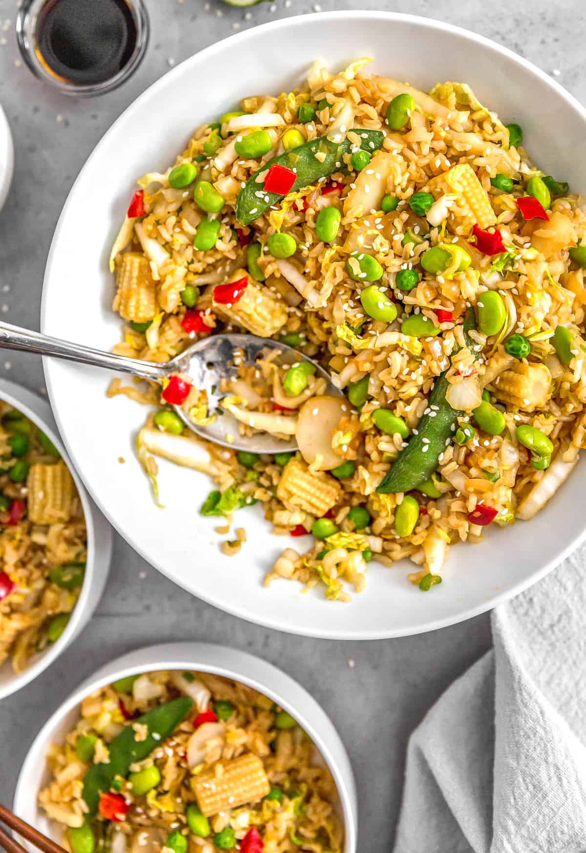 Cabbage Fried Rice, plant based, vegan, vegetarian, whole food plant based, gluten free, recipe, wfpb, healthy, healthy vegan, oil free, no refined sugar, no oil, refined sugar free, dairy free, veggies, vegetables, fried rice, dinner, rice, Asian recipes, cabbage