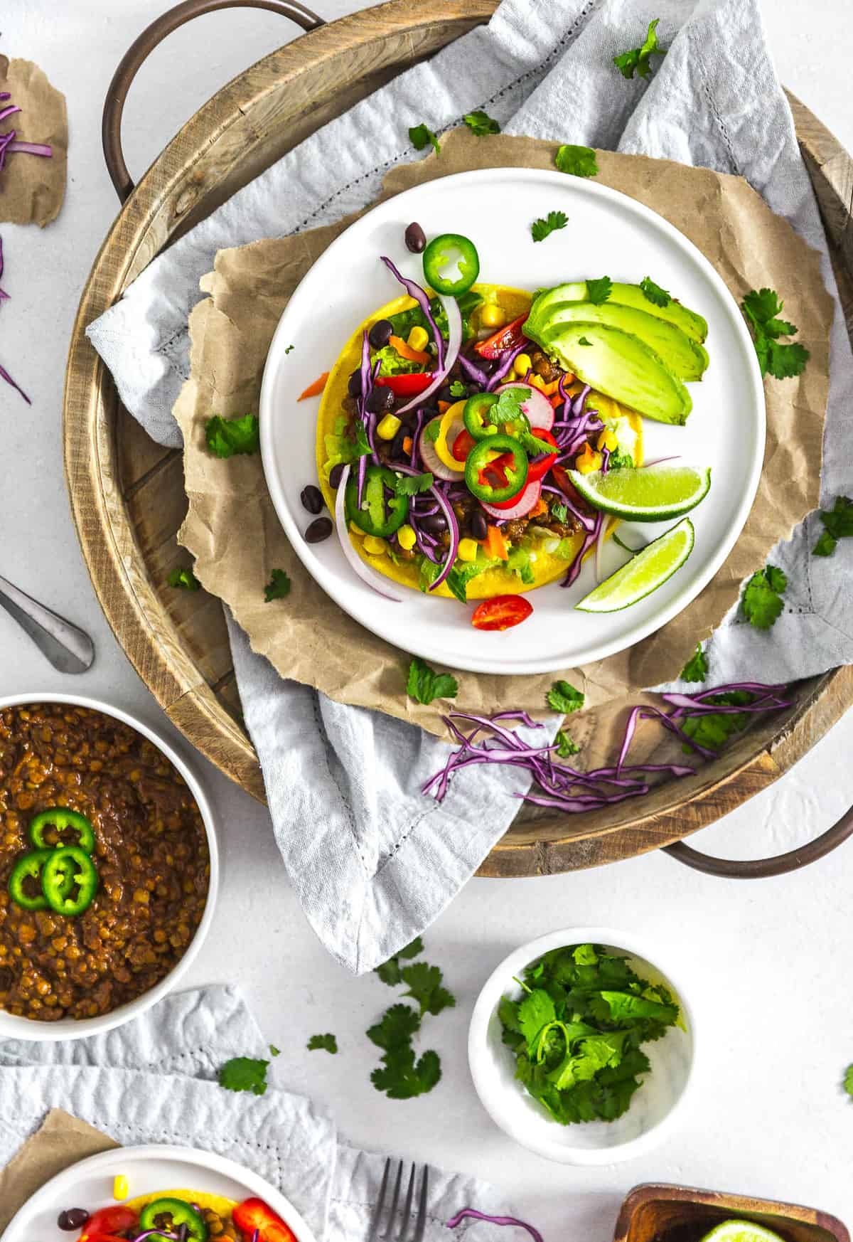 Instant Pot Lentil Tacos, plant based, vegan, vegetarian, whole food plant based, gluten free, recipe, wfpb, healthy, healthy vegan, oil free, no refined sugar, no oil, refined sugar free, dairy free, lentils, tacos, dinner, Instant Pot