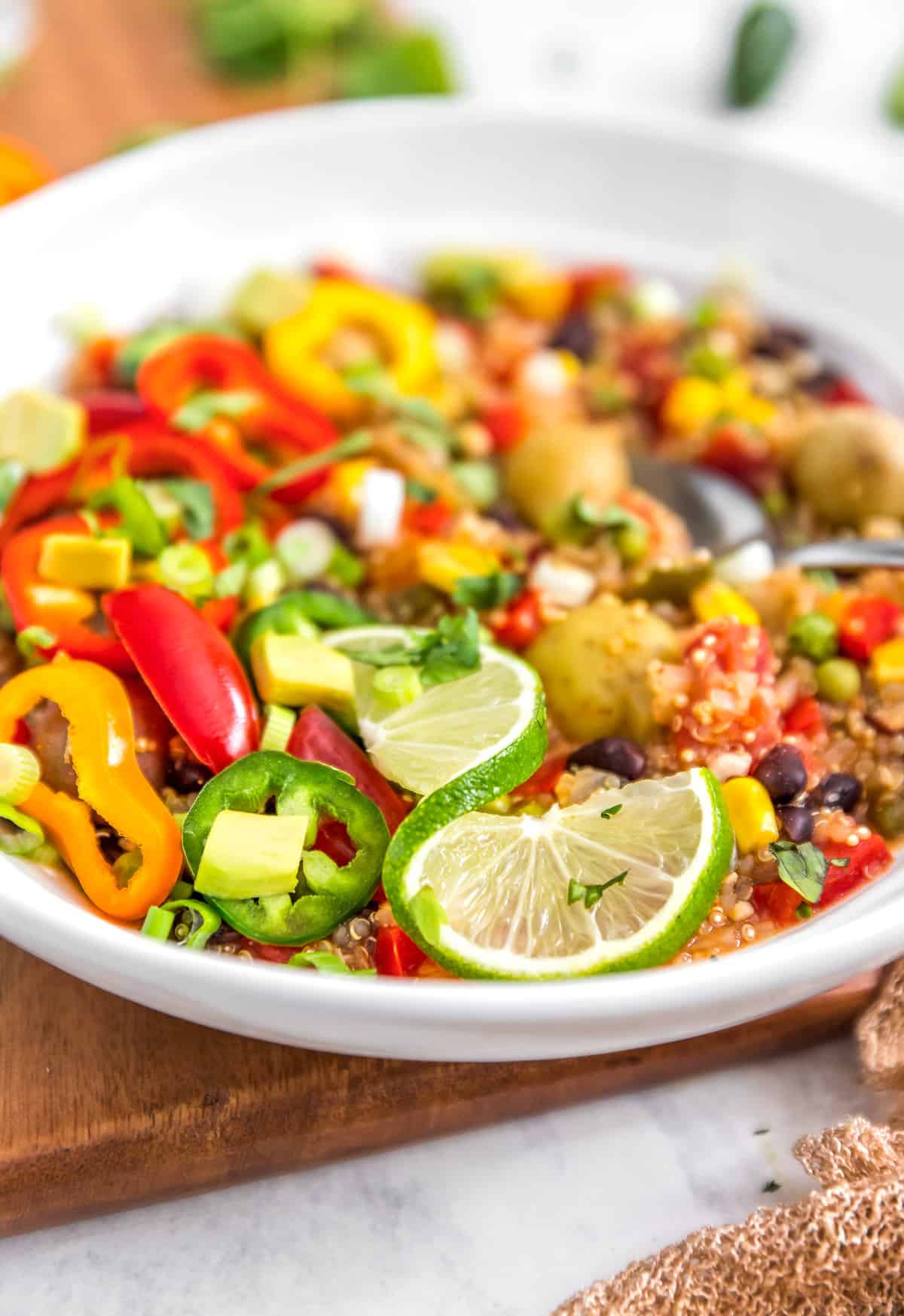 Southwestern Quinoa Potato Stew, Quinoa, Potatoes, Stew, plant based, vegan, vegetarian, whole food plant based, gluten free, recipe, wfpb, healthy, healthy vegan, oil free, no refined sugar, no oil, refined sugar free, dairy free, dinner, lunch, veggies