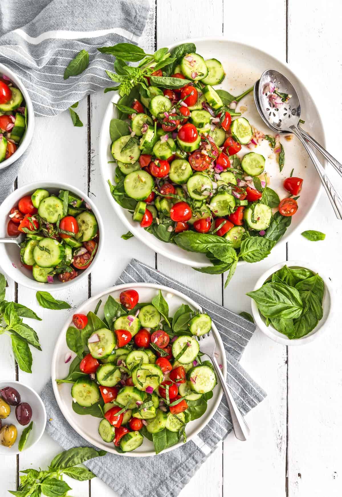 Cucumber Tomato Salad, cucumbers, tomato, salad, plant based, vegan, vegetarian, whole food plant based, gluten free, recipe, wfpb, healthy, healthy vegan, oil free, no refined sugar, no oil, refined sugar free, dairy free, appetizer, starter, snack, dinner, lunch, veggies