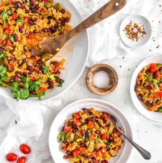 Red Beans and Rice, beans, rice, Cajun, Louisiana red beans and rice, plant based, vegan, vegetarian, whole food plant based, gluten free, recipe, wfpb, healthy, healthy vegan, oil free, no refined sugar, no oil, refined sugar free, dairy free, dinner, lunch, veggies