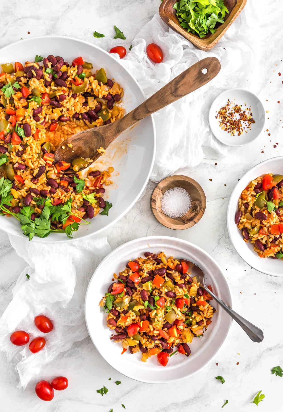 Red Beans and Rice, beans, rice, Cajun, Louisiana red beans and rice, plant based, vegan, vegetarian, whole food plant based, gluten free, recipe, wfpb, healthy, healthy vegan, oil free, no refined sugar, no oil, refined sugar free, dairy free, dinner, lunch, veggies