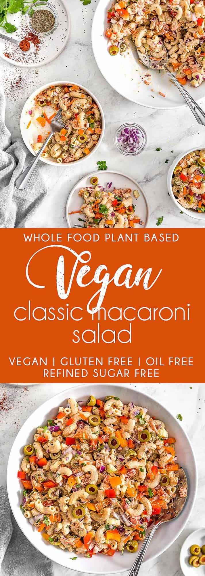 Vegan Classic Macaroni Salad, macaroni salad, pasta, vegan pasta salad, vegan macaroni salad, plant based, vegan, vegetarian, whole food plant based, gluten free, recipe, wfpb, healthy, healthy vegan, oil free, no refined sugar, no oil, refined sugar free, dairy free, holiday, easy recipe, fast recipe, sides, picnic, summer recipe, picnic recipe