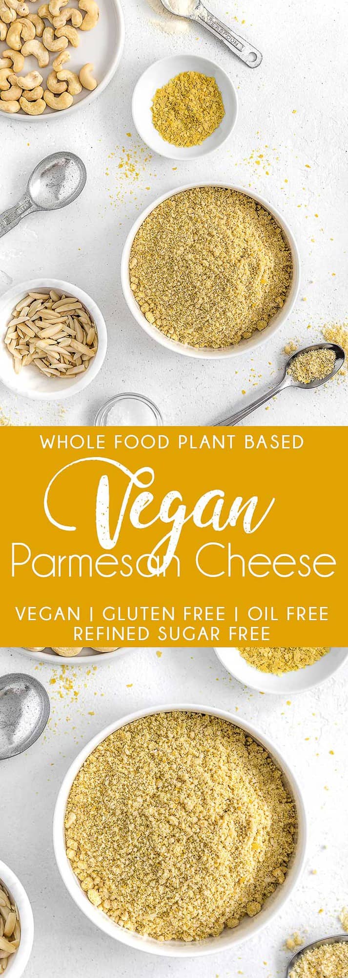 Vegan Parmesan Cheese, vegan cheese, vegan Parmesan, plant based cheese, plant based, vegan, vegetarian, whole food plant based, gluten free, recipe, wfpb, healthy, healthy vegan, oil free, no refined sugar, no oil, refined sugar free, dairy free, condiment, vegan condiment