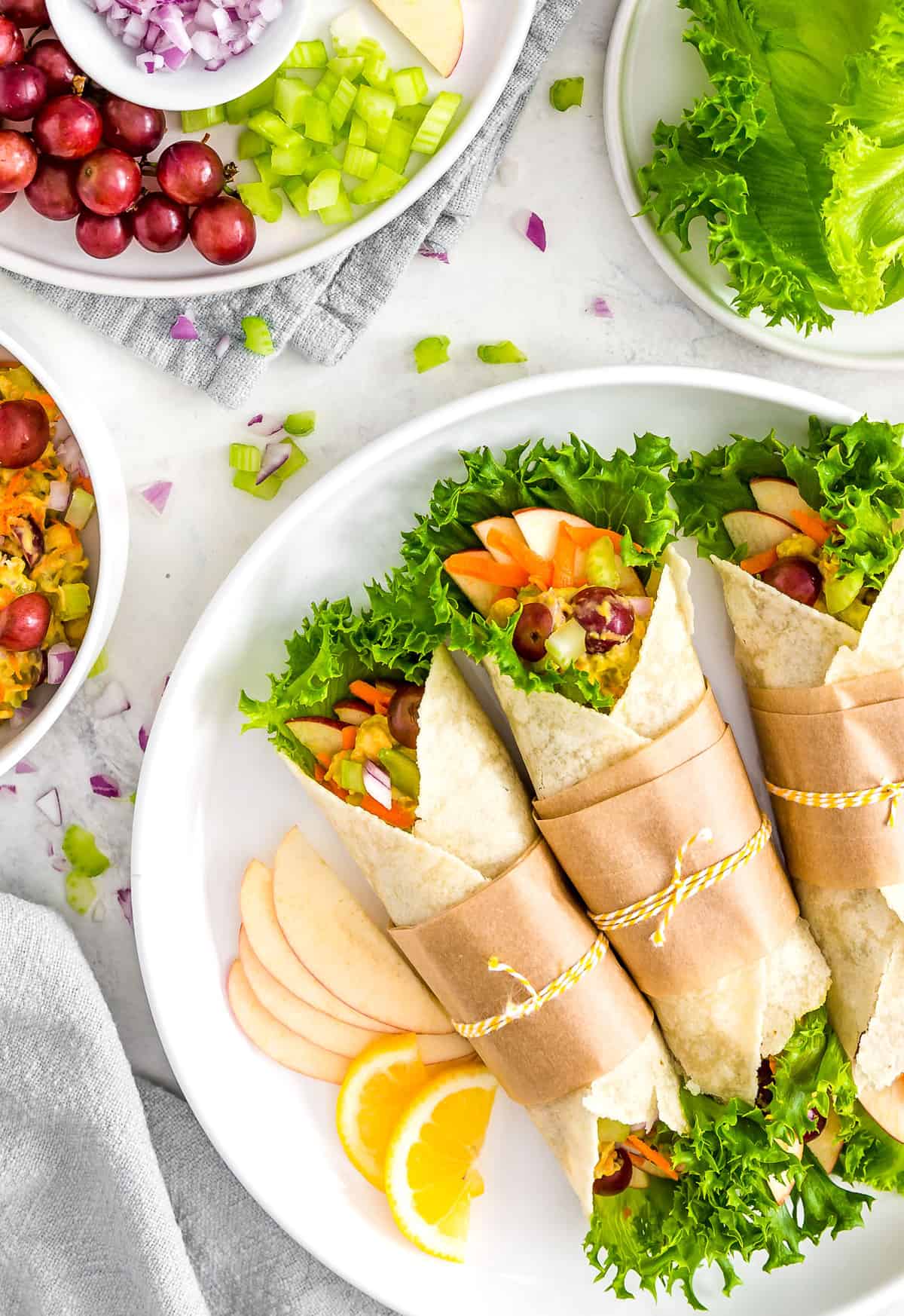 Vegan Mexican Salad Wraps with Creamy Avocado Dressing - This Savory Vegan