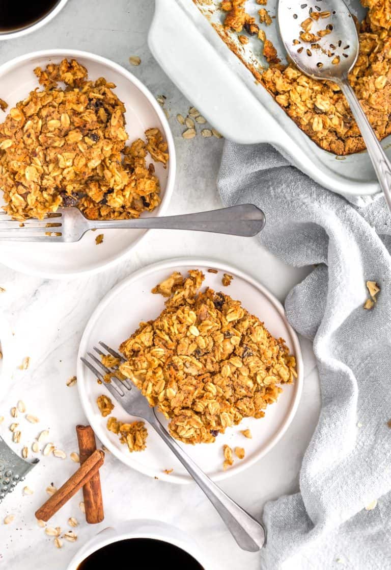 Carrot Cake Oatmeal Breakfast Bake - Monkey and Me Kitchen Adventures