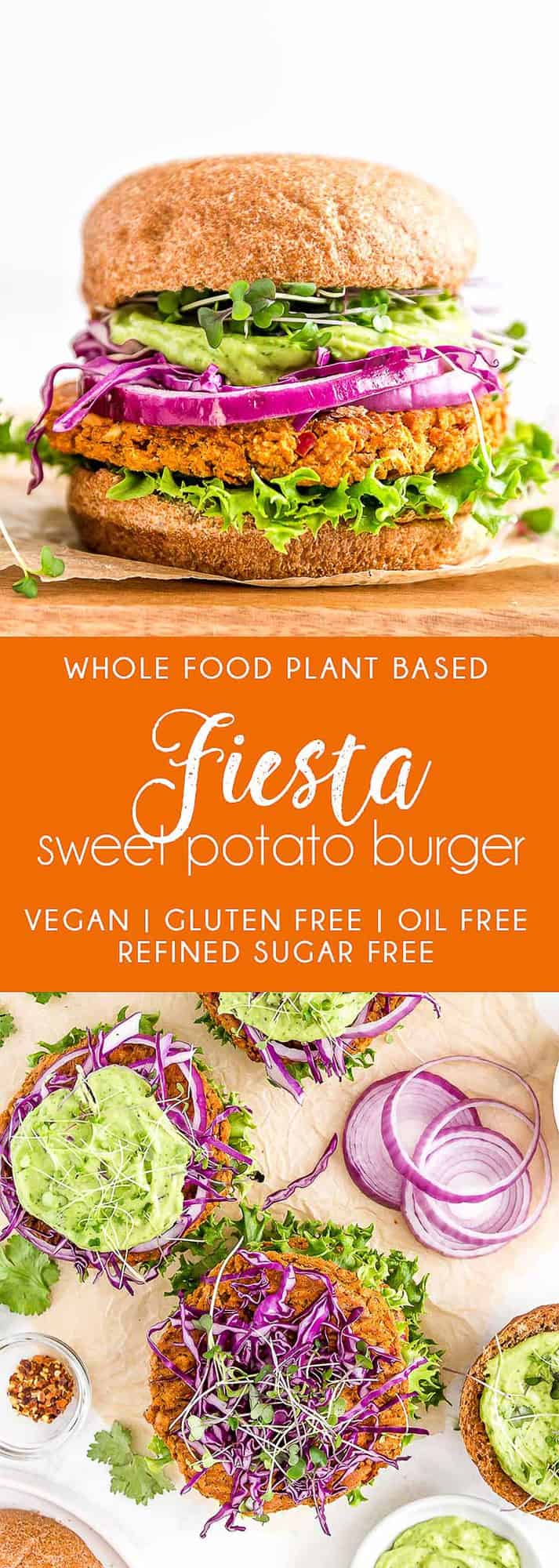 Fiesta Sweet Potato Burger, Vegan burger, bean burger, vegan bean burger, sweet potatoes, burger, plant based burger, plant based, vegan, vegetarian, whole food plant based, gluten free, recipe, wfpb, healthy, healthy vegan, oil free, no refined sugar, no oil, refined sugar free, dairy free, dairy, dinner, lunch, healthy recipe