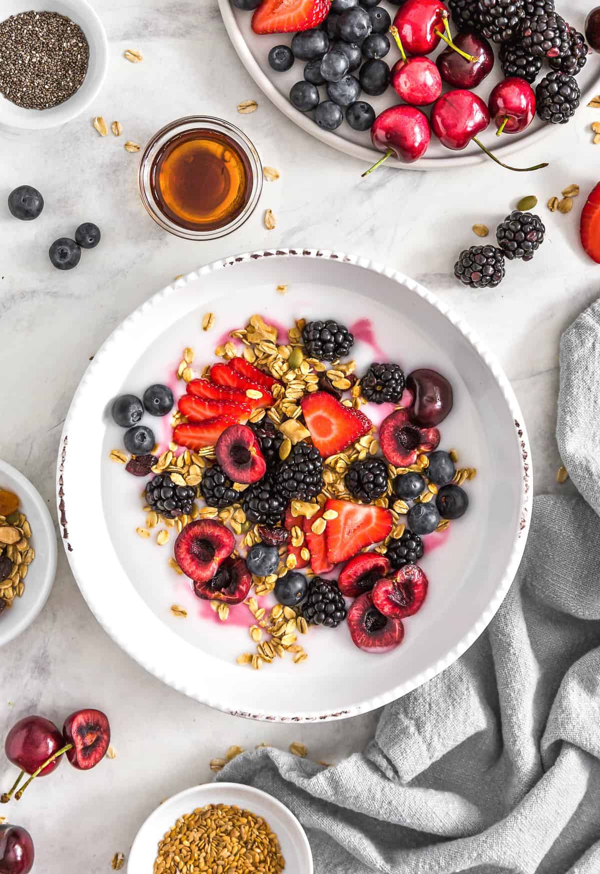 Healthy and Crunchy Muesli Fruit Salad - All We Eat