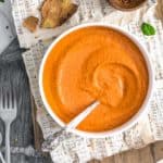 Fast and Easy Romesco Sauce, vegan sauce, vegan romesco, plant based romesco, plant based, vegan, vegetarian, whole food plant based, gluten free, recipe, wfpb, healthy, healthy vegan, oil free, no refined sugar, no oil, refined sugar free, dairy free, dinner party, entertaining, dinner, lunch, pasta, pasta sauce, sauce, pepper sauce, peppers, fast recipe, easy recipe, quick recipe, 30 minute meal, 15 minute meal, 10 minute meal, dip, appetizer