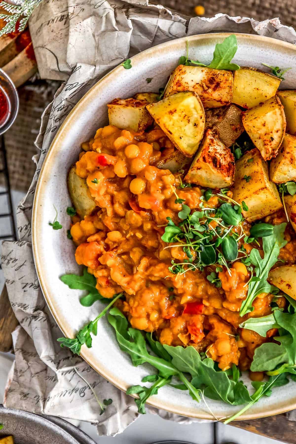 Close up of Curried Yellow Split Pea Stew