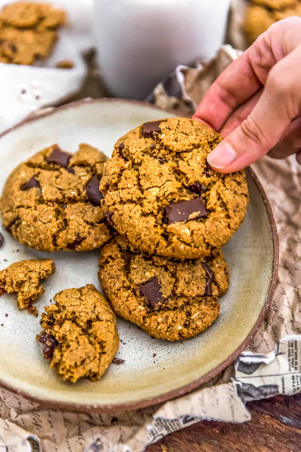 Picking up a Healthy Vegan Chocolate Chip Cookie