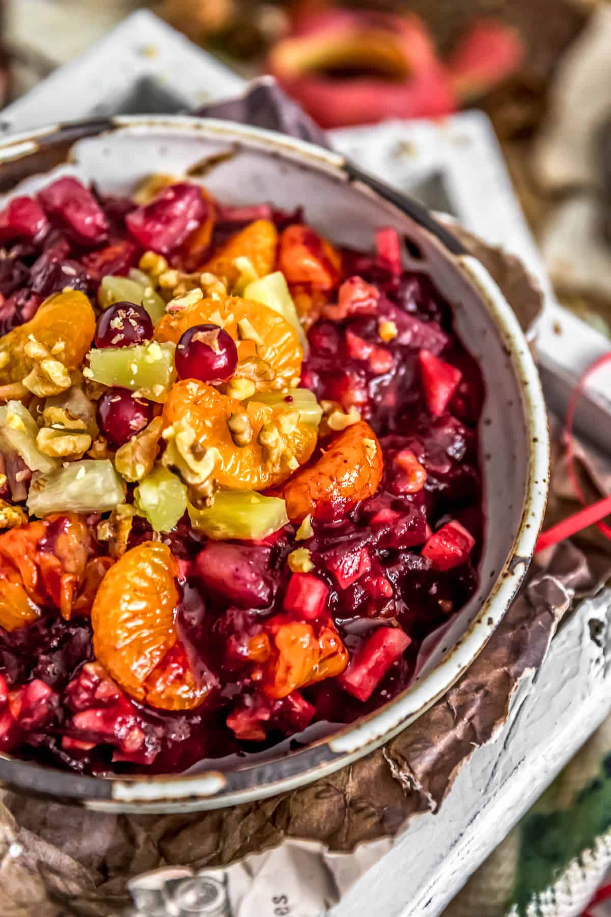 Close up of Cranberry Fruit Salad