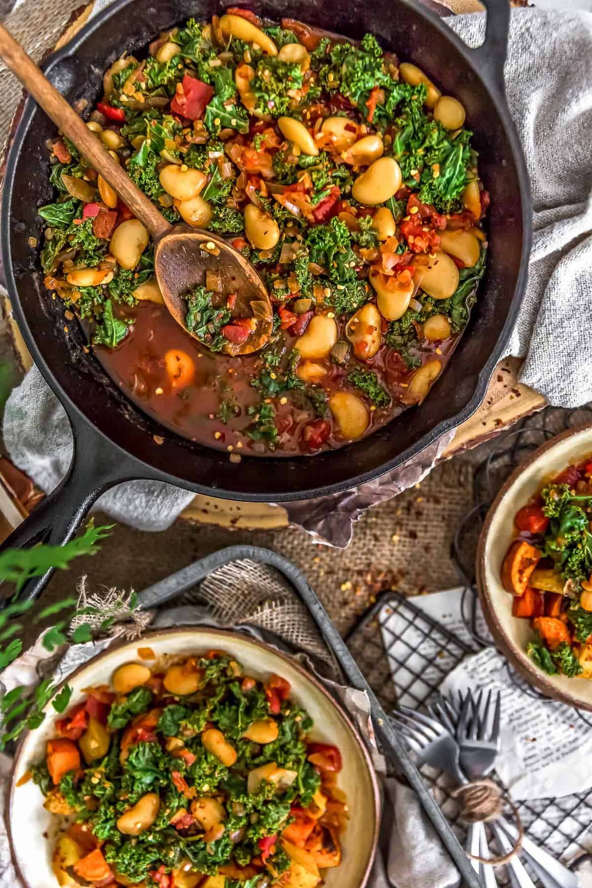 Tablescape of Southern Kale and Butter Beans