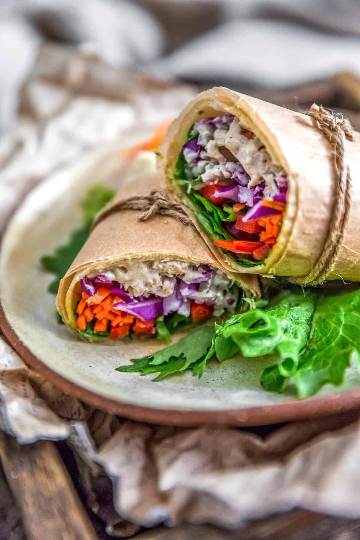 Vegan Tangy Honey Mustard Mayo in a wrap