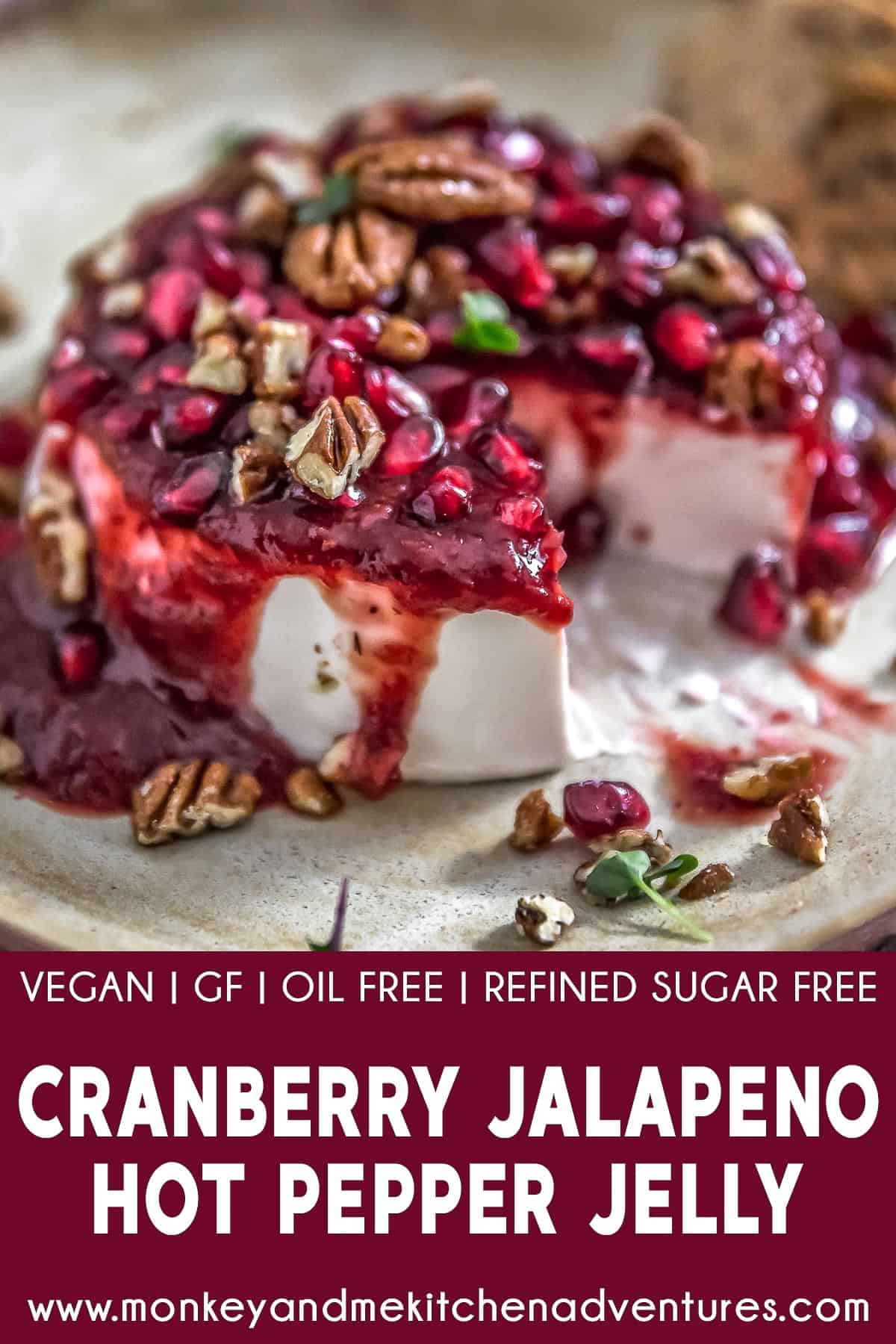 Cranberry Jalapeño Hot Pepper Jelly with text description