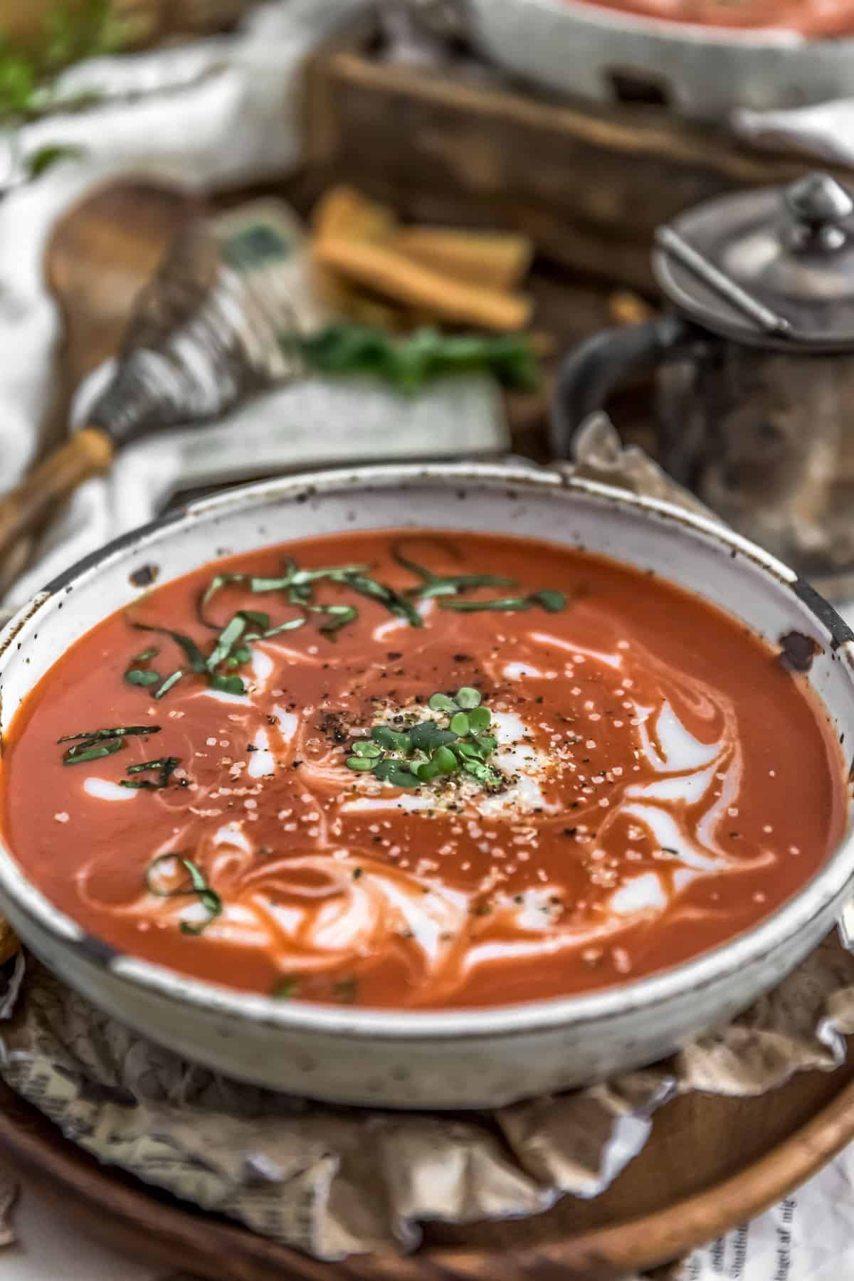 Close up of Fast and Easy Tomato Soup