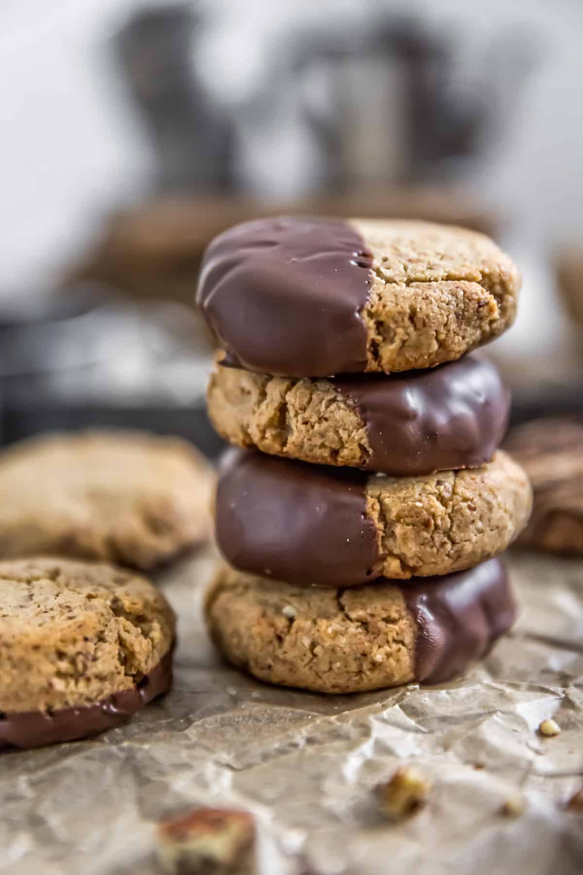 Stack of Healthy Vegan Pecan Sandies