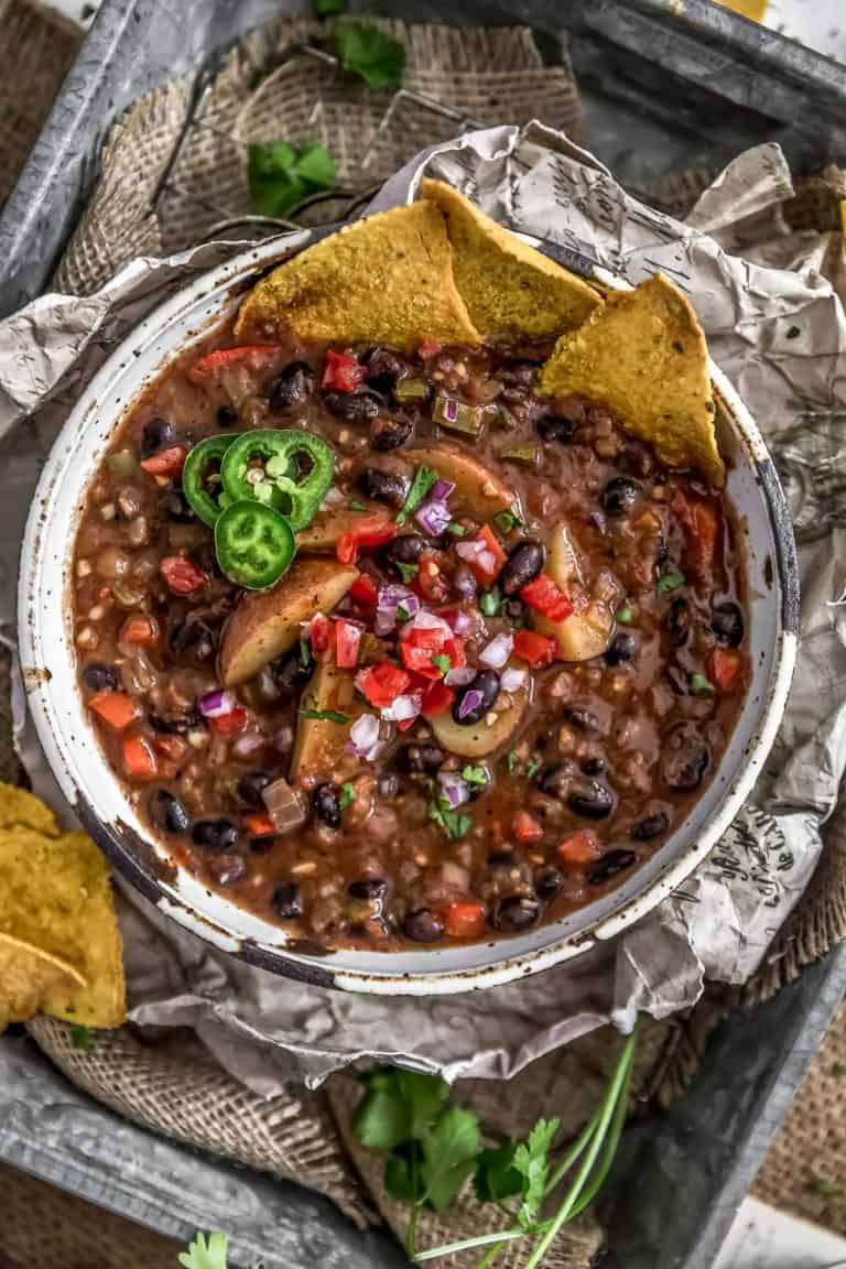 Spicy Black Bean and Potato Stew - Monkey and Me Kitchen Adventures