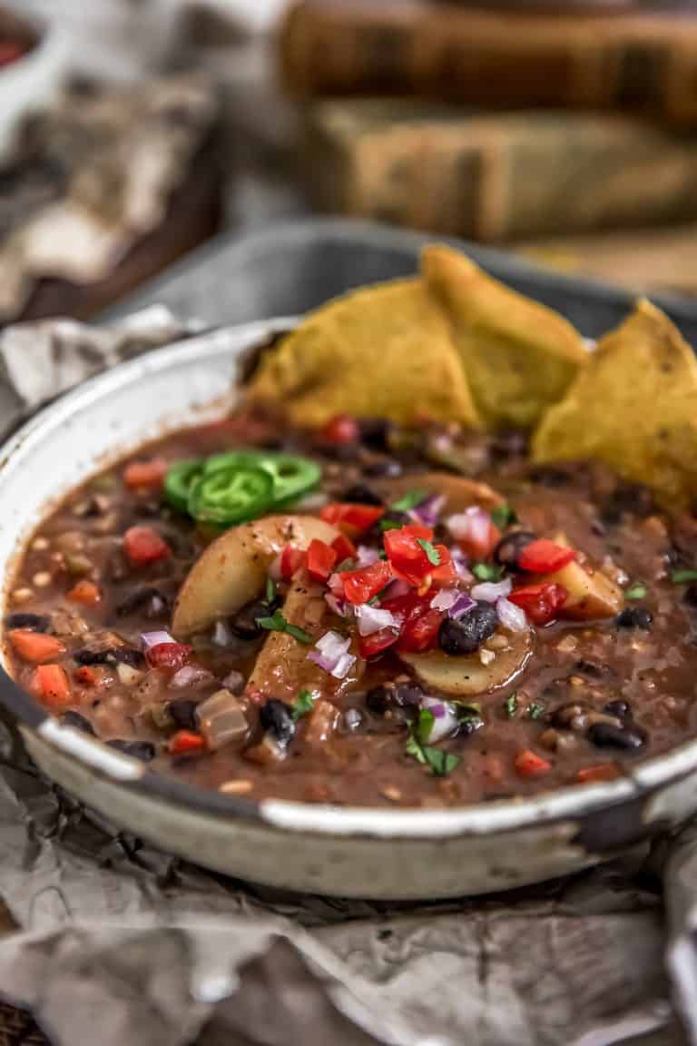 Spicy Black Bean and Potato Stew - Monkey and Me Kitchen Adventures