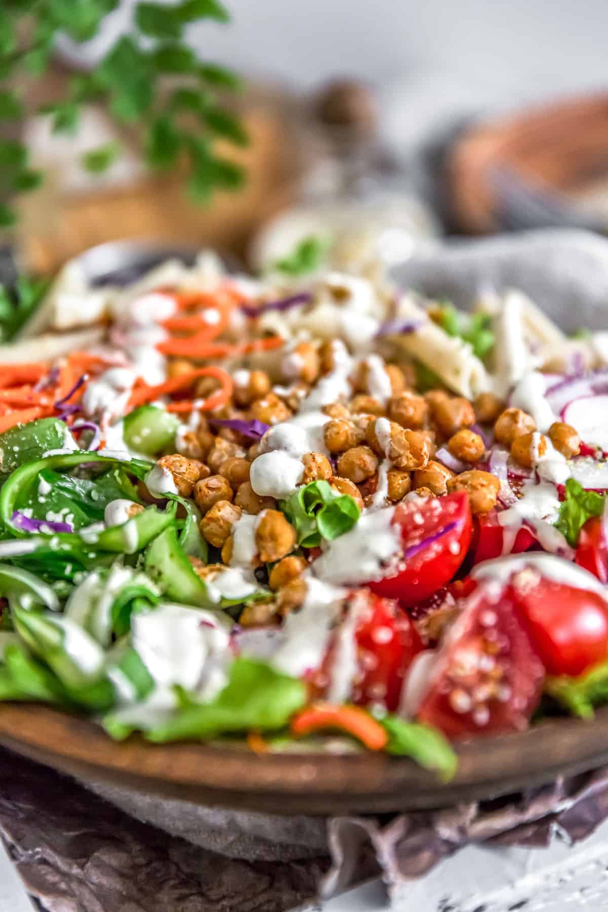 Close up of Vegan Creamy Caesar Dressing