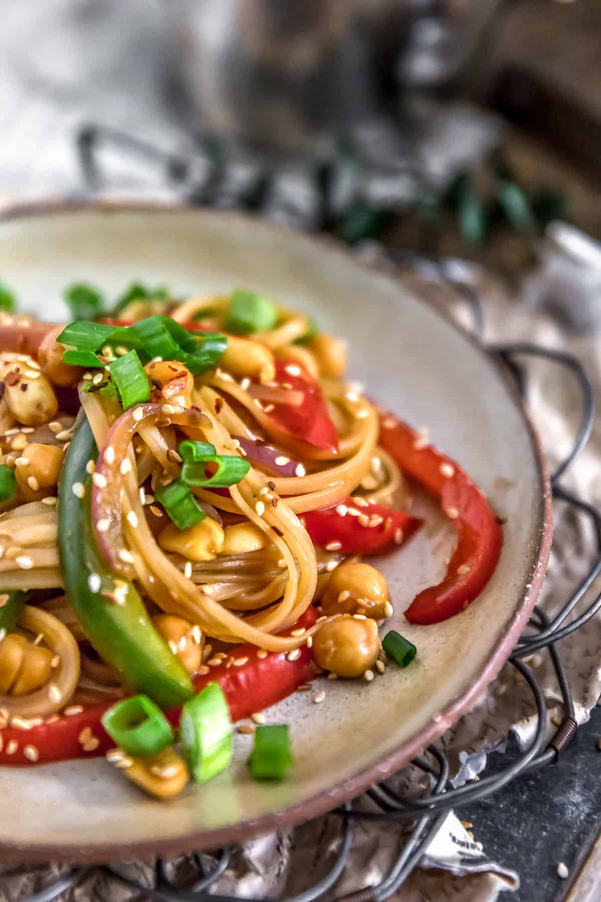 Plated Vegan Kung Pao Noodles
