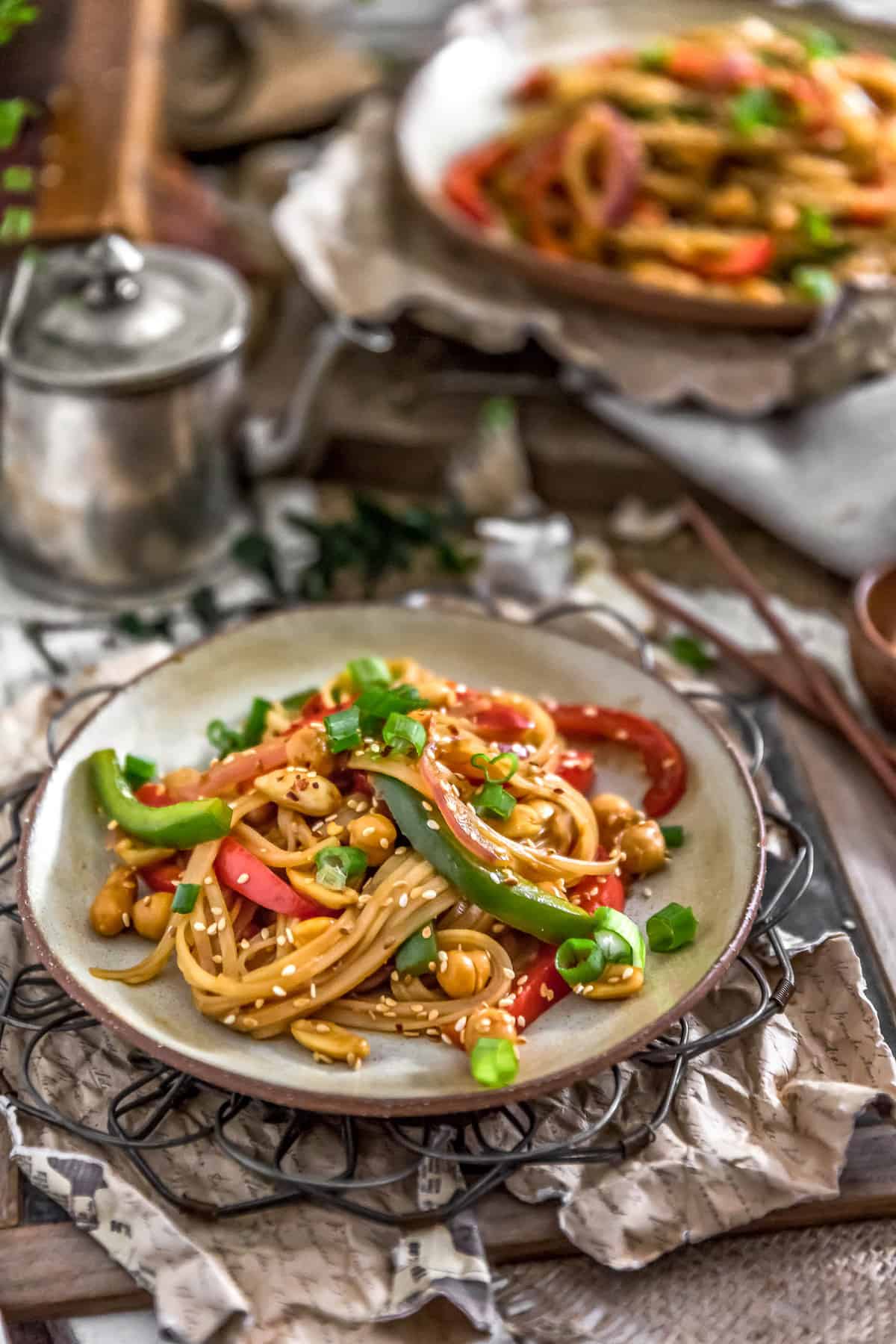 Plated Vegan Kung Pao Noodles