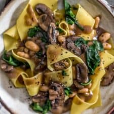 Vegan Mushrooms Spinach Stroganoff-image