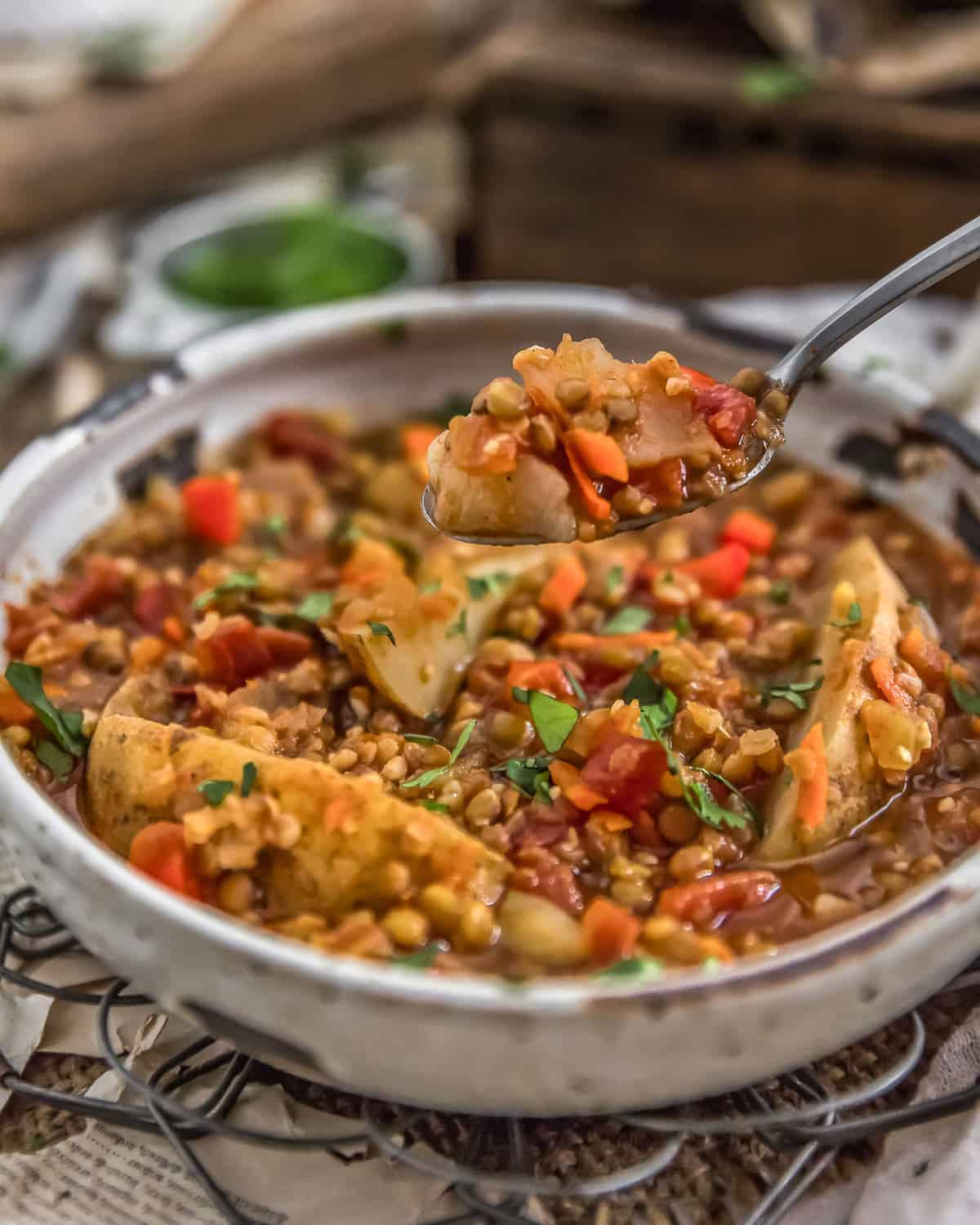 Eating Vegan Two Lentil Potato Stew