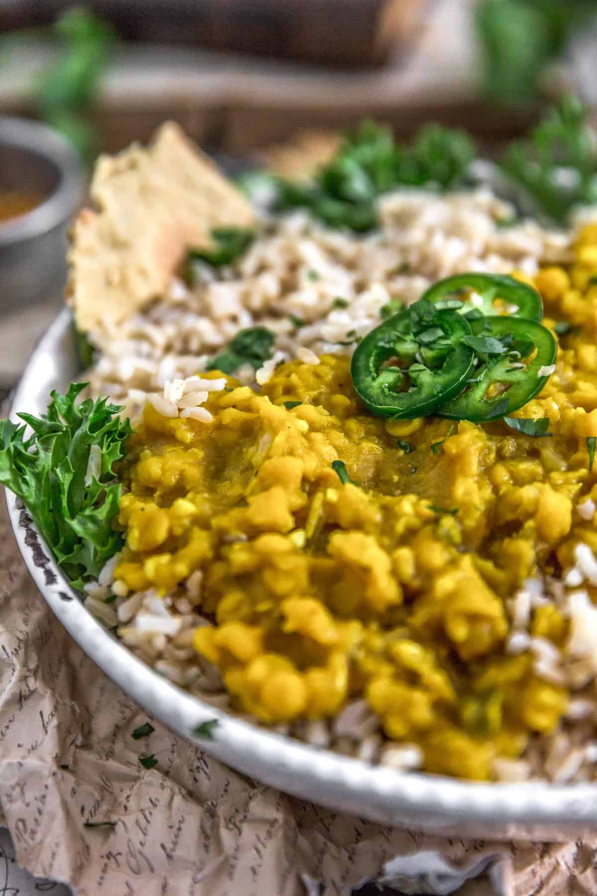 Close up of Ethiopian Yellow Split Pea Stew