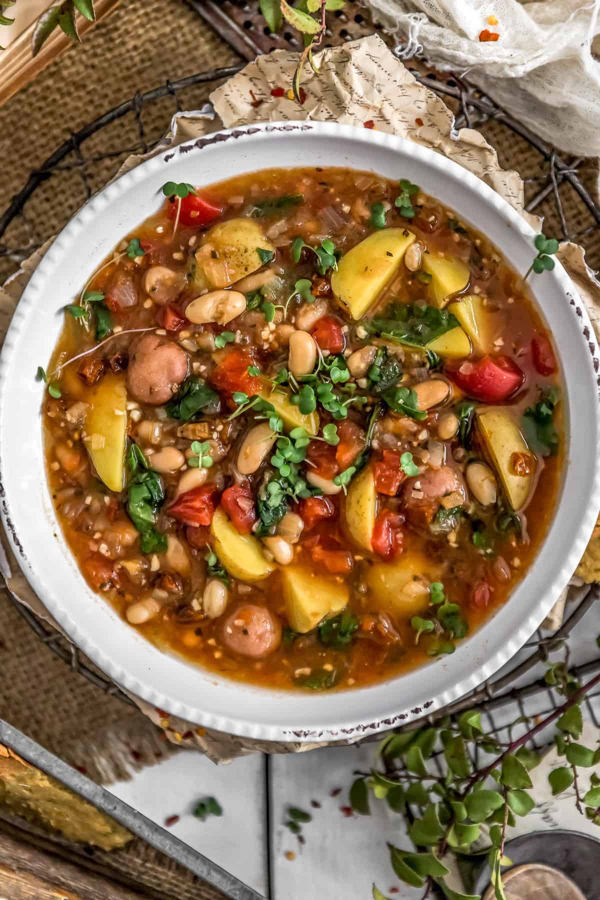 Bowl of Italian Sundried Tomato Potato Soup