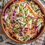 Top view of Sweet and Tangy Vinegar Coleslaw